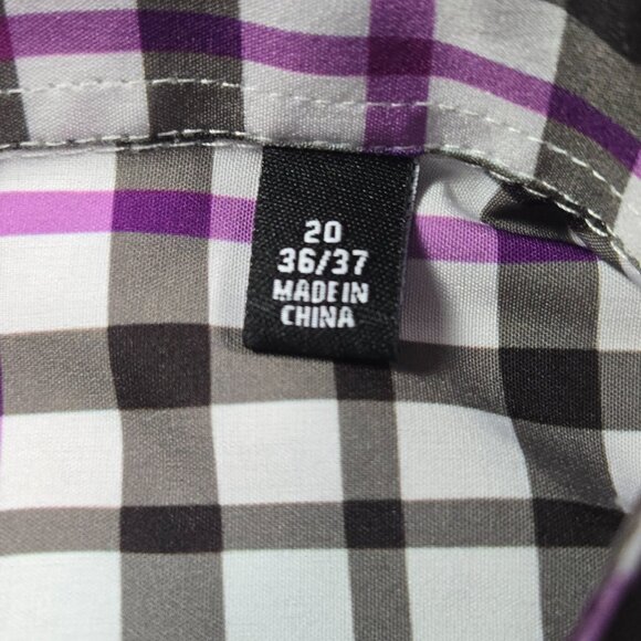 Shaq Brand Big Fit Button-Up Shirt XLG Plaid Cooling Stretch Smart Business - Picture 8 of 12